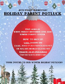 Holiday Parent Potluck